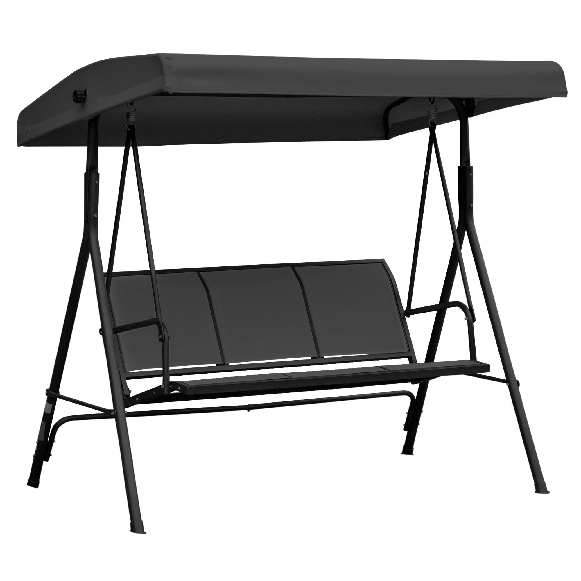 MCL Three-Seater Garden Swing Chair, with Canopy - Black