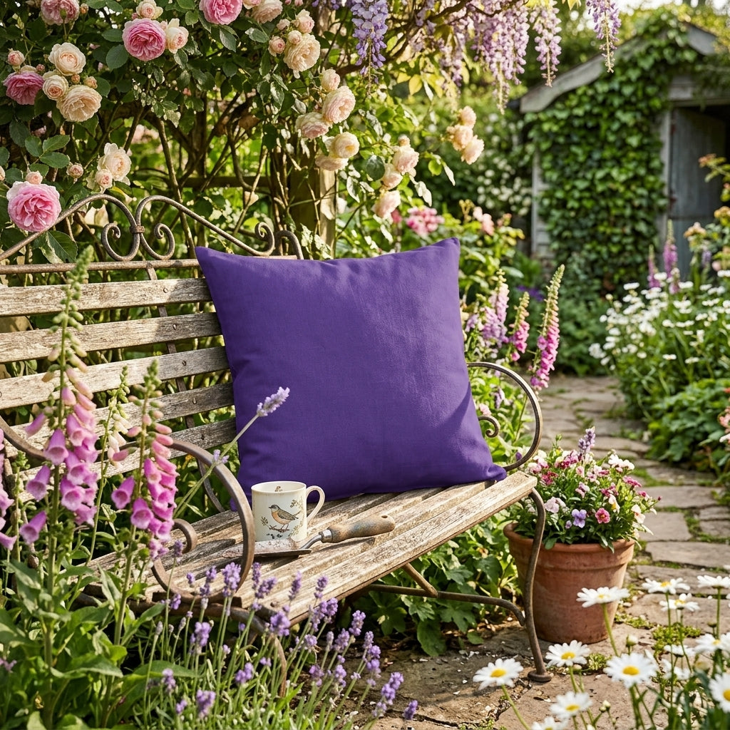 Water-Resistant Decorative Cushion Covers Outdoor Printed Cushion Cover Garden Pillow Protector - Moroccan Set Violet