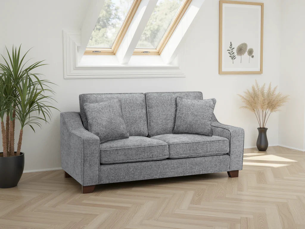 Nebraska Stone -Seater Sofa: Plush Fabric, Removable Cushions, Sturdy Wooden Feet