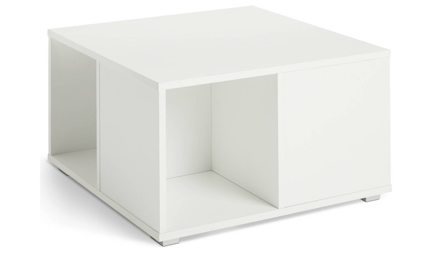 Squares Coffee Table White Modern Living Room Furniture Storage Organiser