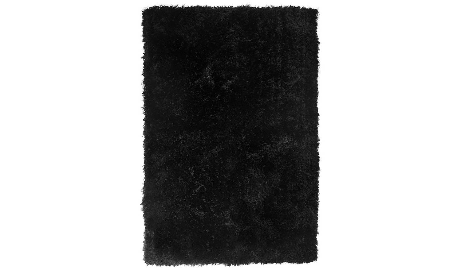 Plain Black Shaggy Rug x Living Room Bedroom Floor Soft