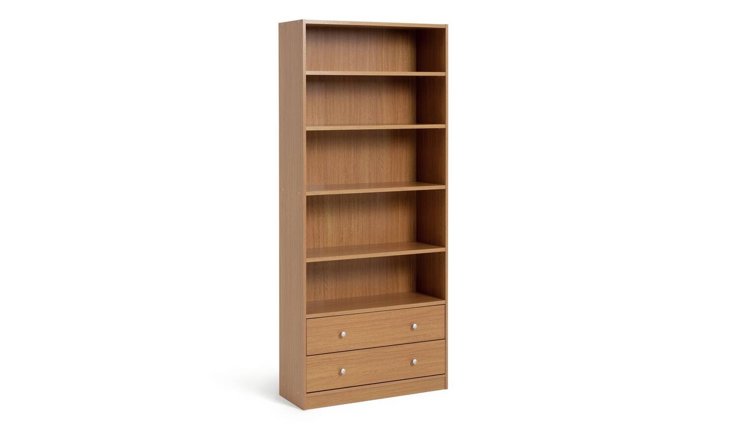 Maine Drawer Bookcase Oak Effect Storage Organiser Shelf Furniture