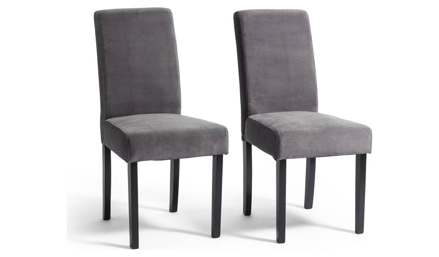 Midback Pair of Velvet Dining Chair Black Modern Kitchen Furniture Set
