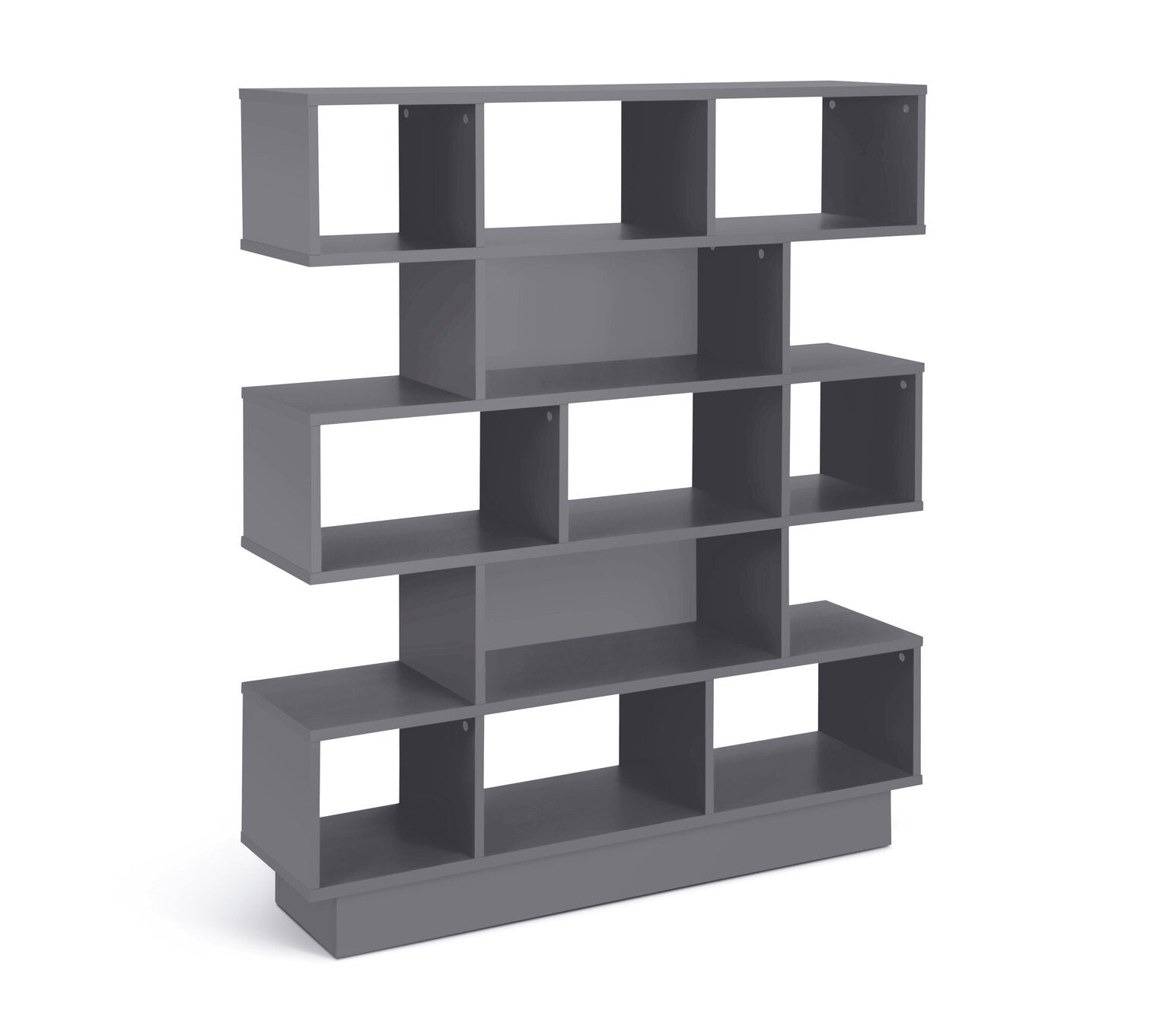 Cubes Wide Bookcase Grey Modular Storage Shelf Living Room Furniture