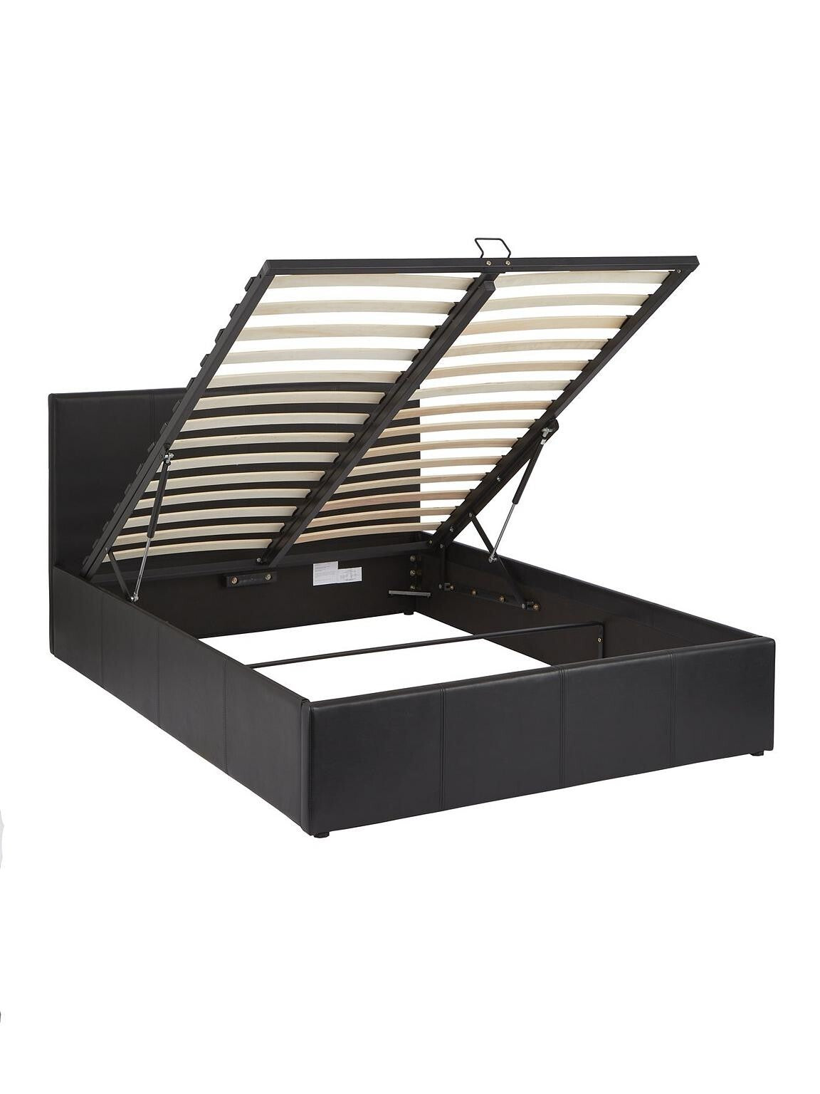 Marston Faux Leather Lift Up Ottoman Bed Frame Kingsize Black Spacious Storage