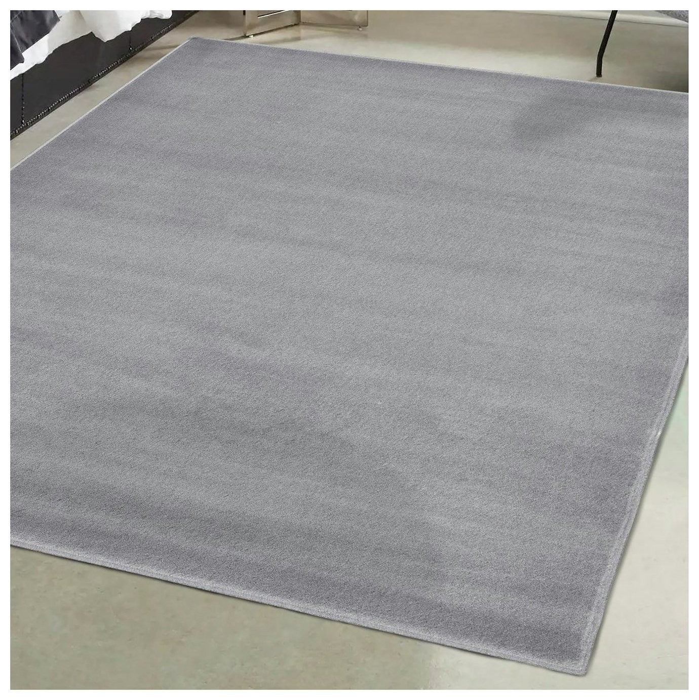 Homemaker Adorn Plain Silver Cut Pile Rug x Living Room Floor