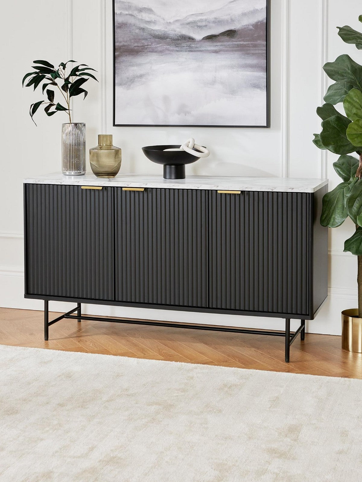 Lucero Black Door Sideboard | Modern Console Table