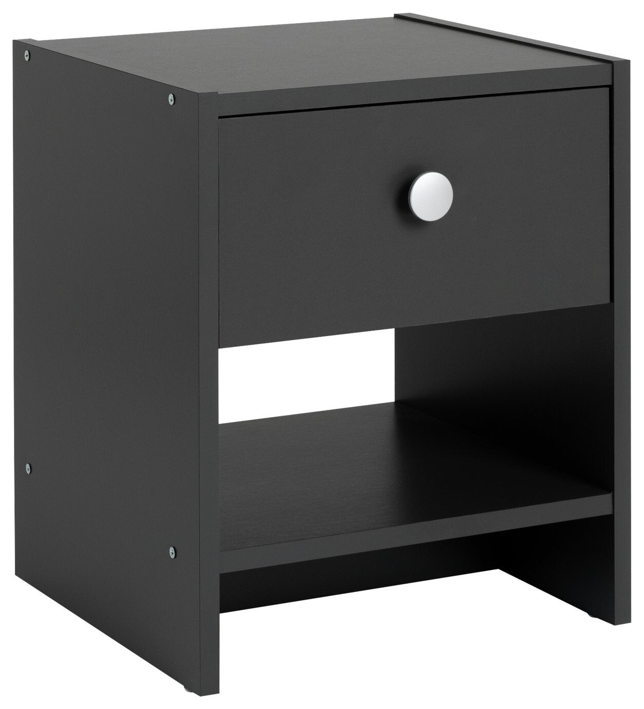 Seville Drawer Bedside Table Anthracite Compact Storage Organiser Unit