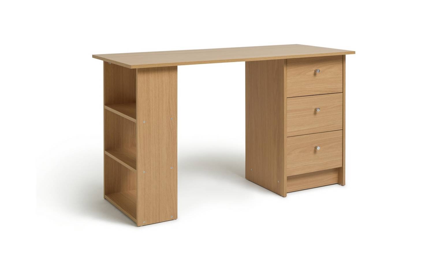 Malibu Drawer Office Desk Oak Effect Compact Study Table