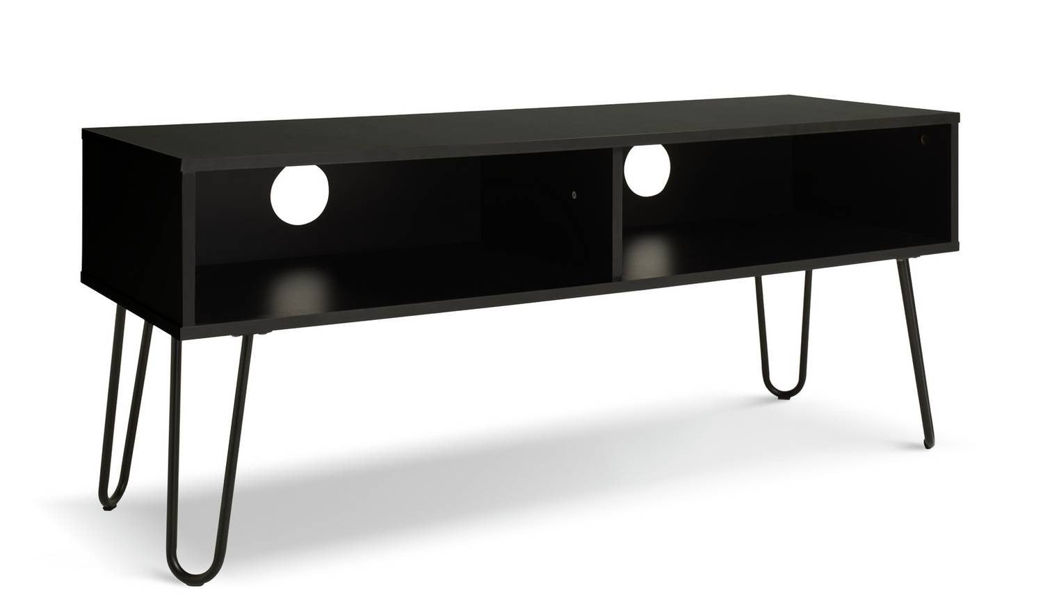 Tyler TV Unit Black Media Stand Storage Cabinet Living Room Furniture