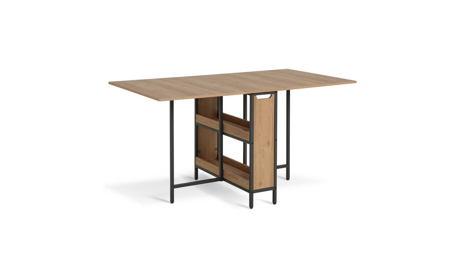 Loft Living Folding - Seater Dining Table Oak Extending Kitchen Furniture