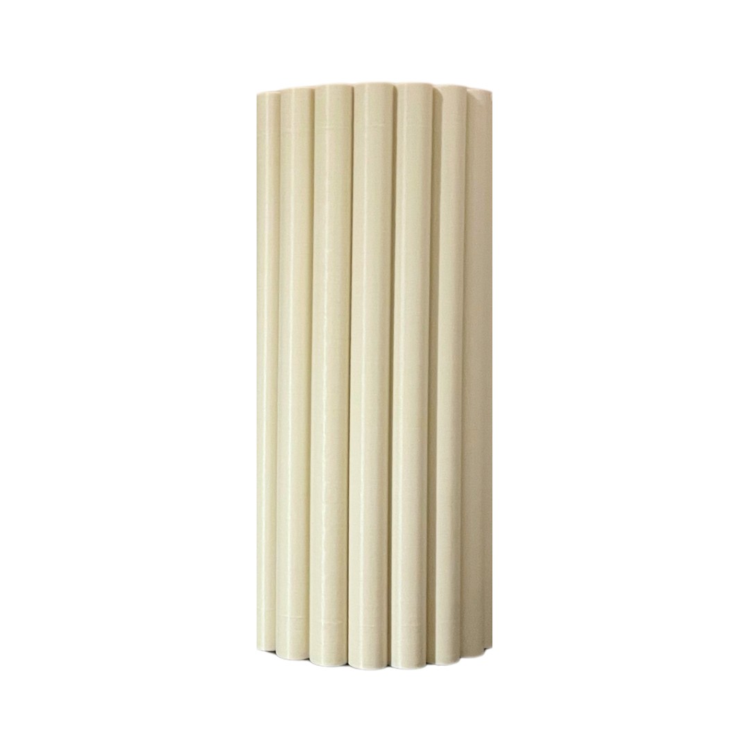 Terra Ribbed Vase - Large Beige