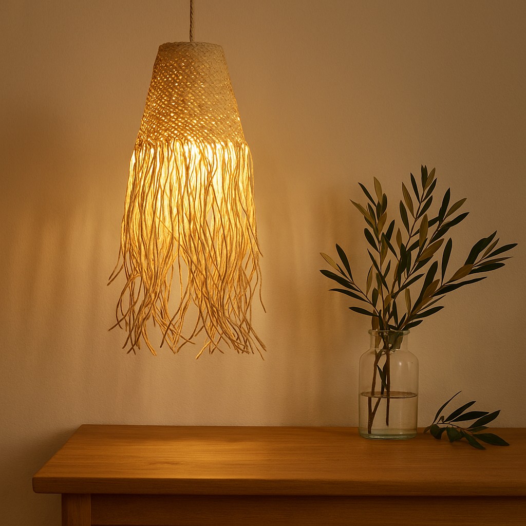 Pendant Light Shade Braided Doum Palm x