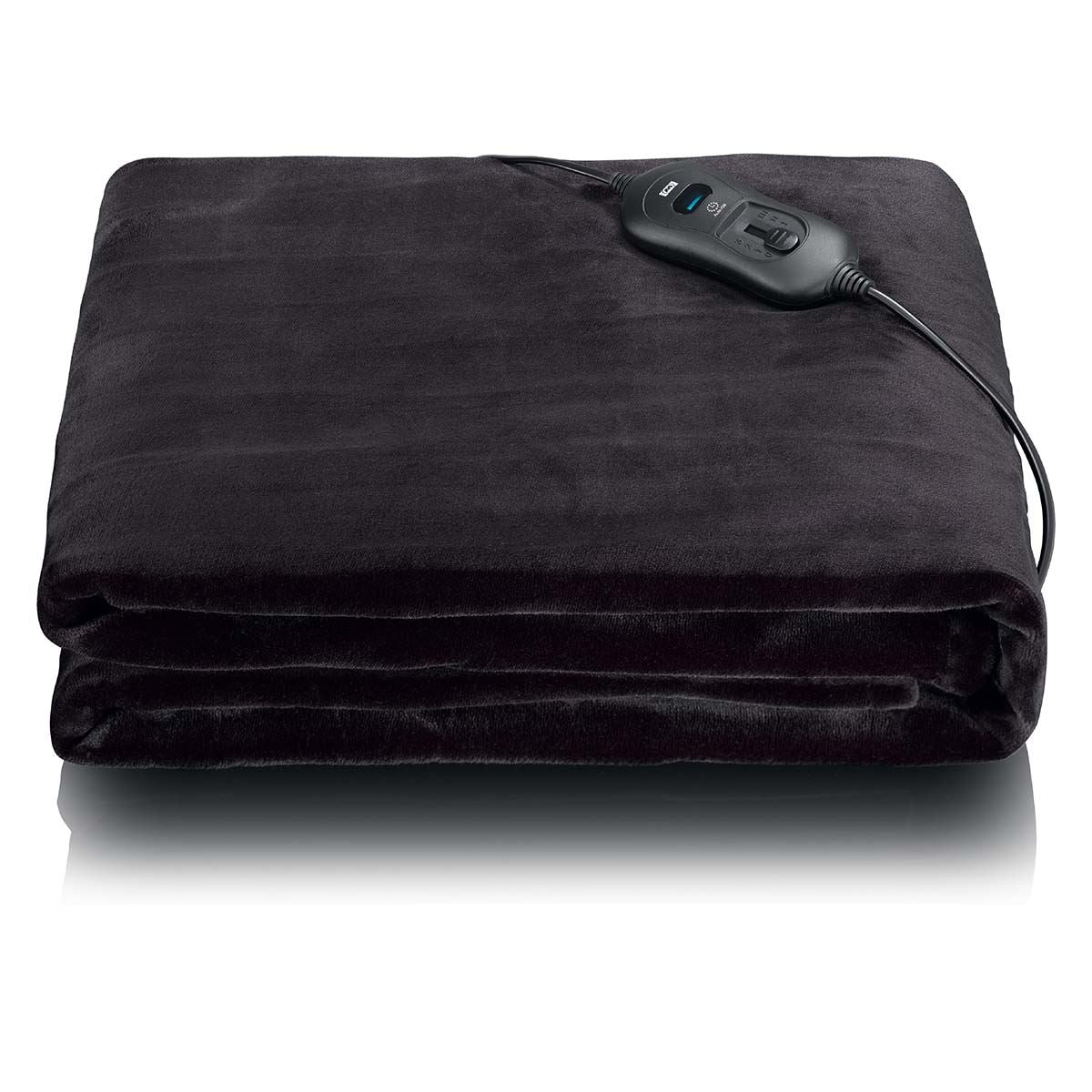 MELISSA Heated Blanket, Over-blanket x , Person, Black, Levels, Auto-Off, Machine Washable, Fleece Soft and Full Body Warming, Sofa Bed