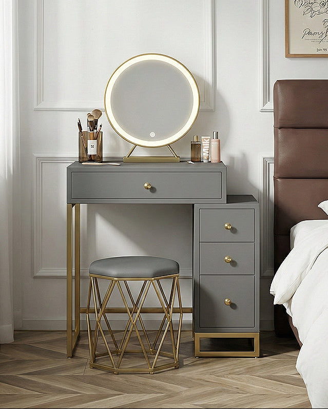 Nelia Dressing Table With LED Mirror - Grey Yes