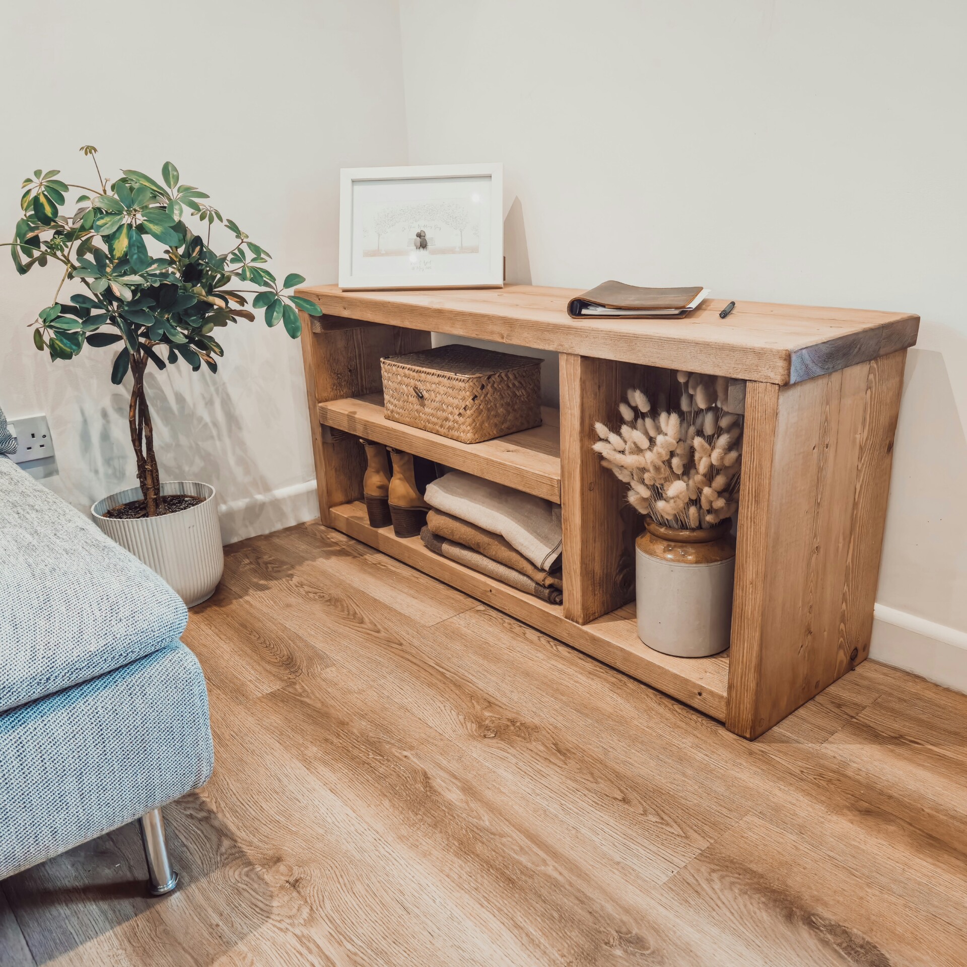 IVARA Storage Unit Bookshelf Toy Storage Living Room Storage Shoe Storage Rustic Storage Unit Solid Wood Cottage - Dark Oak LxDxH