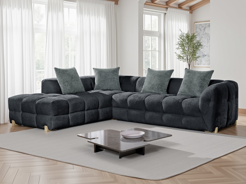 Genoa L-Shape Left Hand Corner Sofa with Deep Plush Cushioning