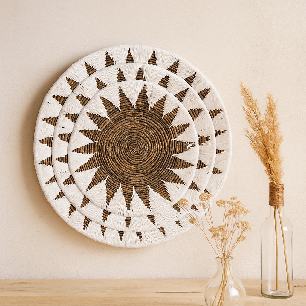 Seagrass Wall Art, Set of Bowls Cream