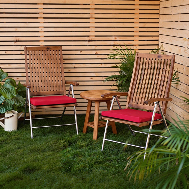 Water-Resistant Outdoor Chair Seat Pad Garden Chair Cushions Non-Slip With Ties - Red Packs of