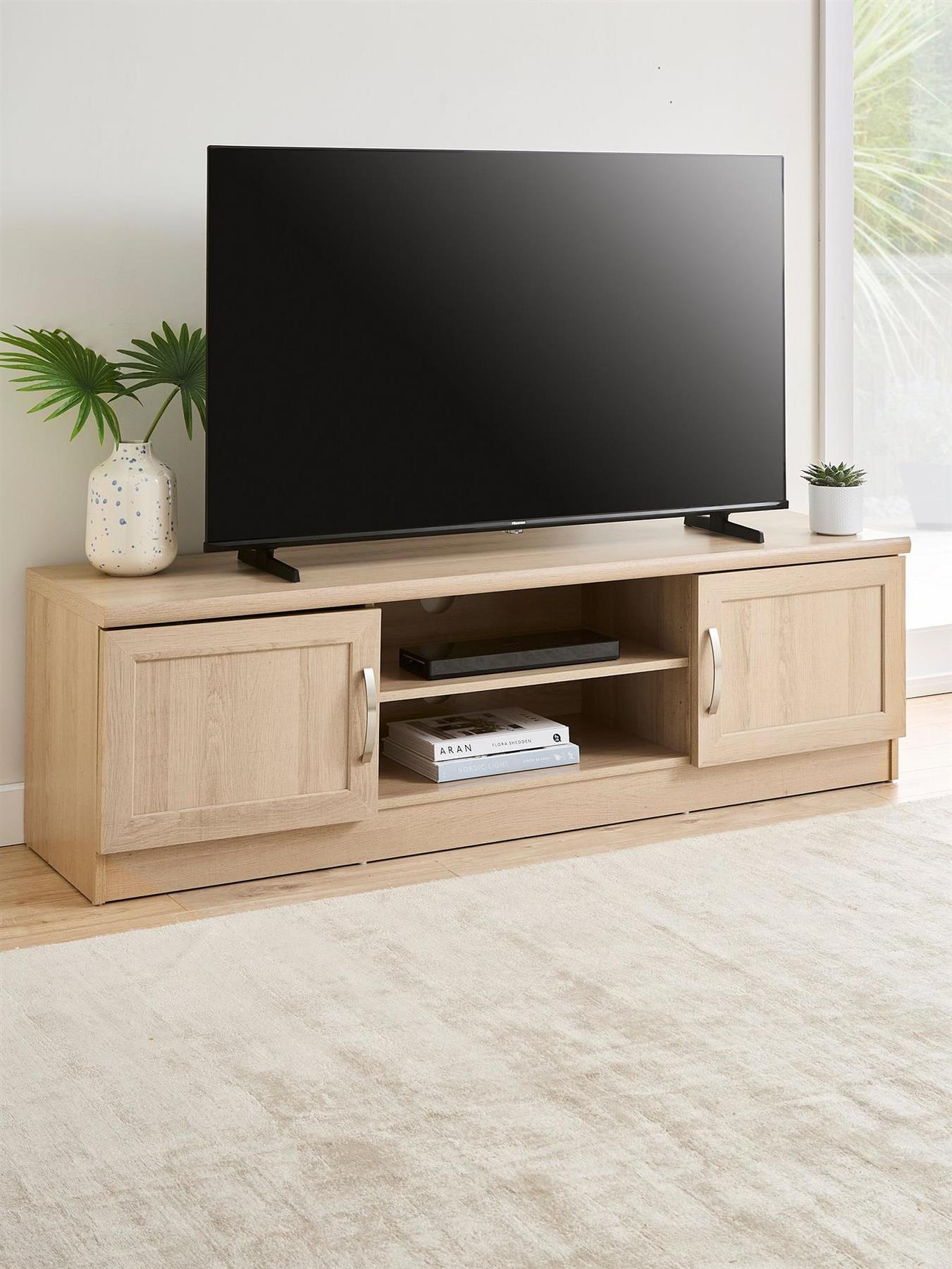 Camberley TV Unit Fits Up To Inch Oak Media Stand Storage Cabinet