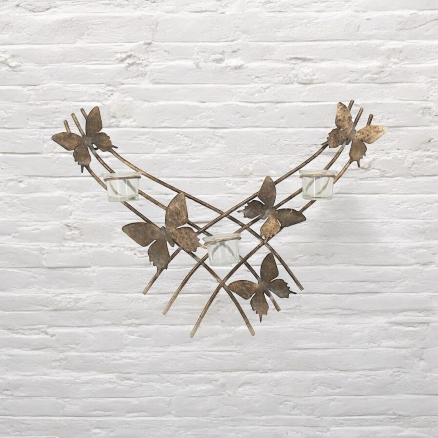 CM METAL CANDLE HOLDER BUTTERFLY