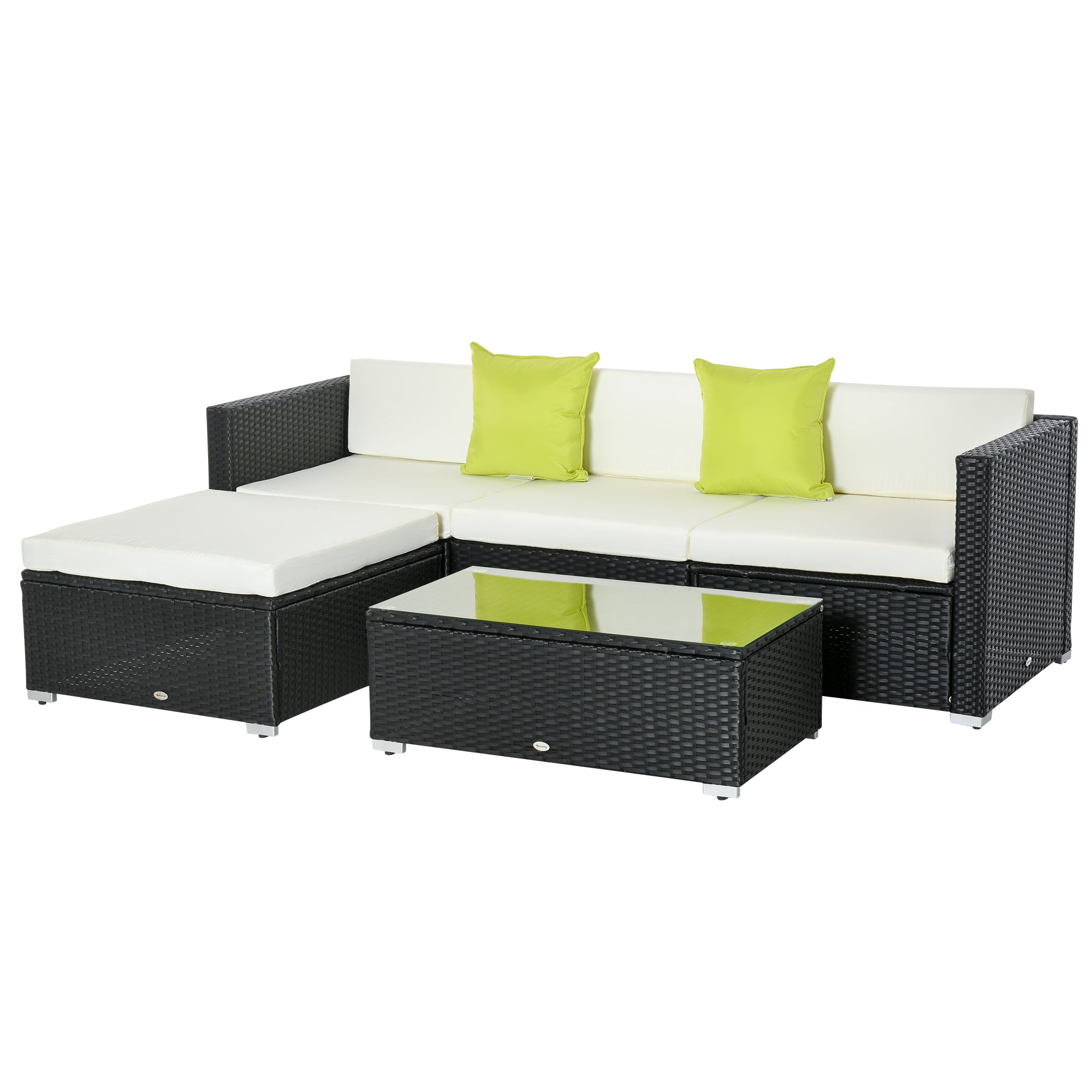 MCL White Rattan Garden Furniture -Seater Outdoor Sofa Set with Coffee Table