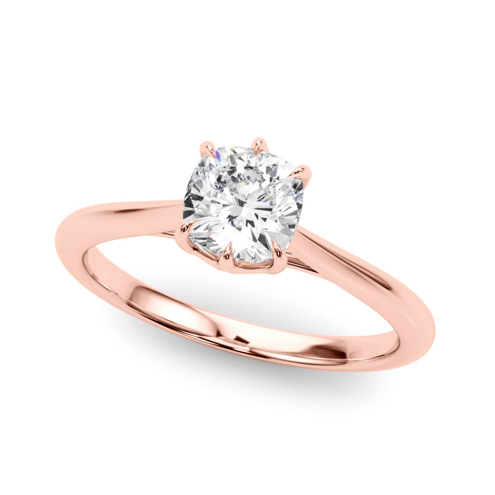 IGI Lab-Grown Cushion Diamond Prong Solitaire Engagement Ring, D Color VVS Clarity - k Rose Gold . Carat