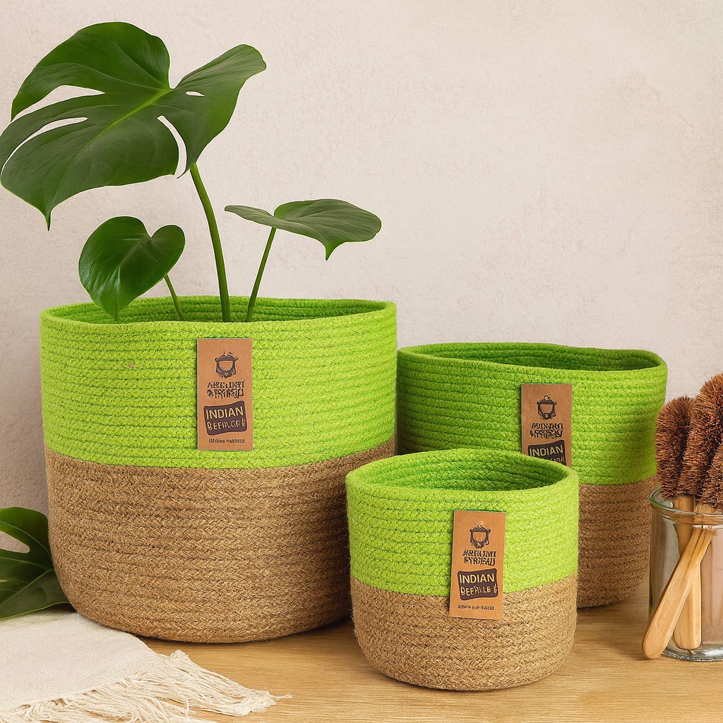 Cotton Rope Storage Baskets Set of