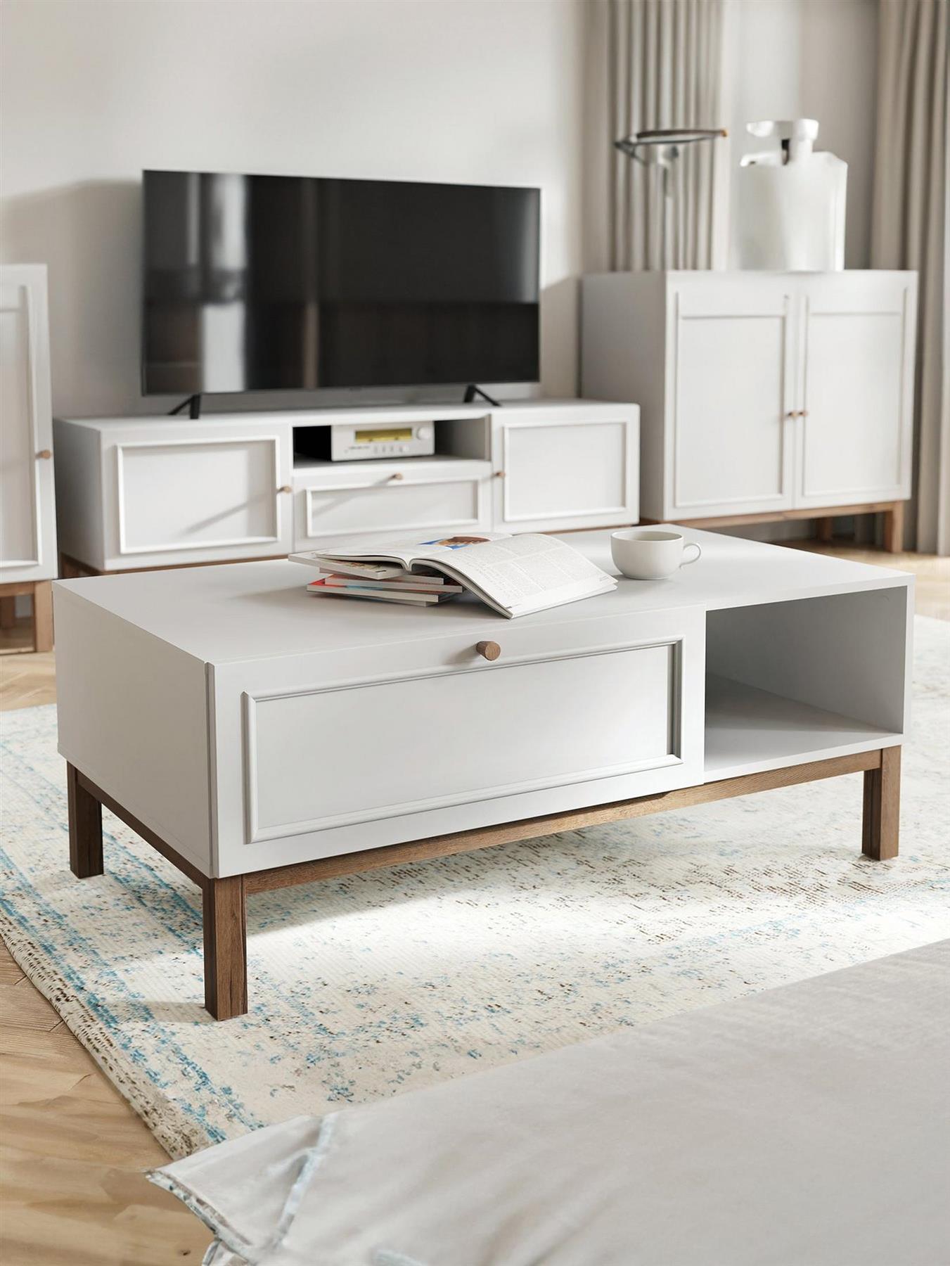 Penkridge Coffee Table Grey Oak Modern Living Room Furniture Storage