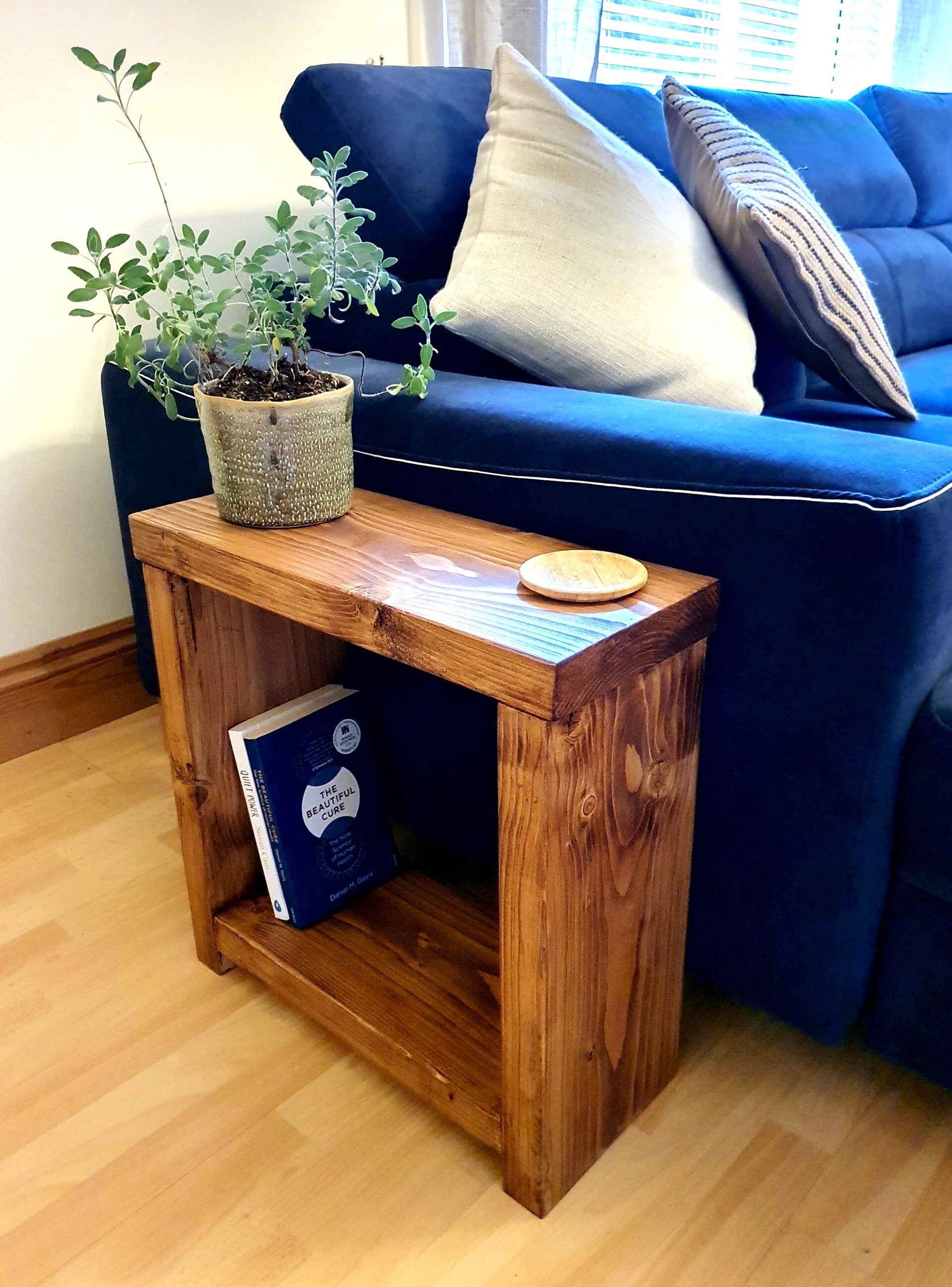 Solid Wood Rustic Coffee Table with Timber Legs - LXHXW Walnut