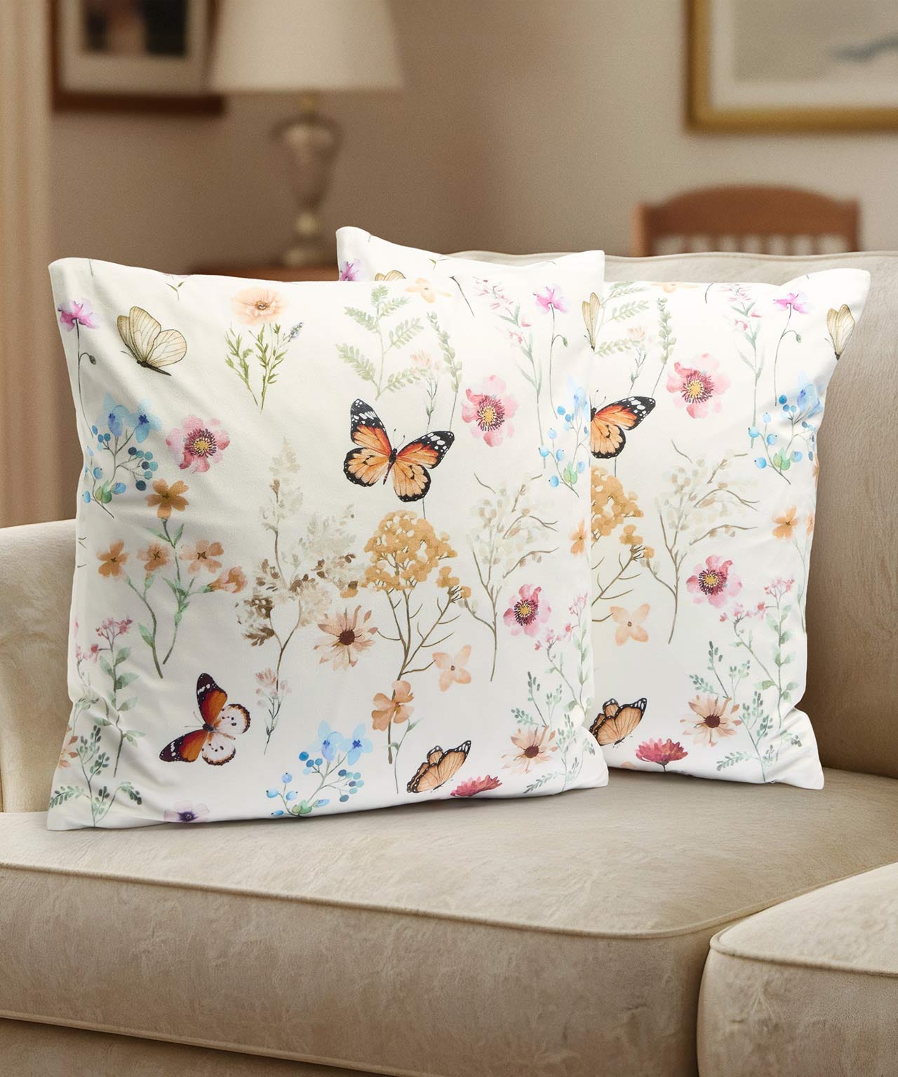 Damart Pack of Butterfly Cushion Covers