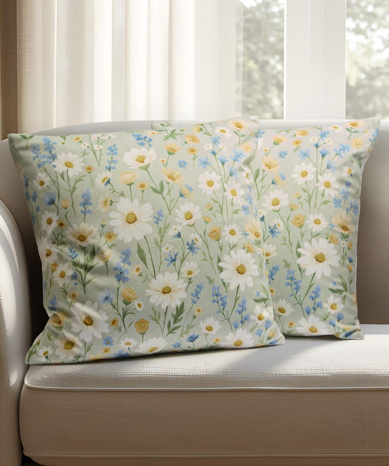 Damart Pack of Daisy Cushion Covers