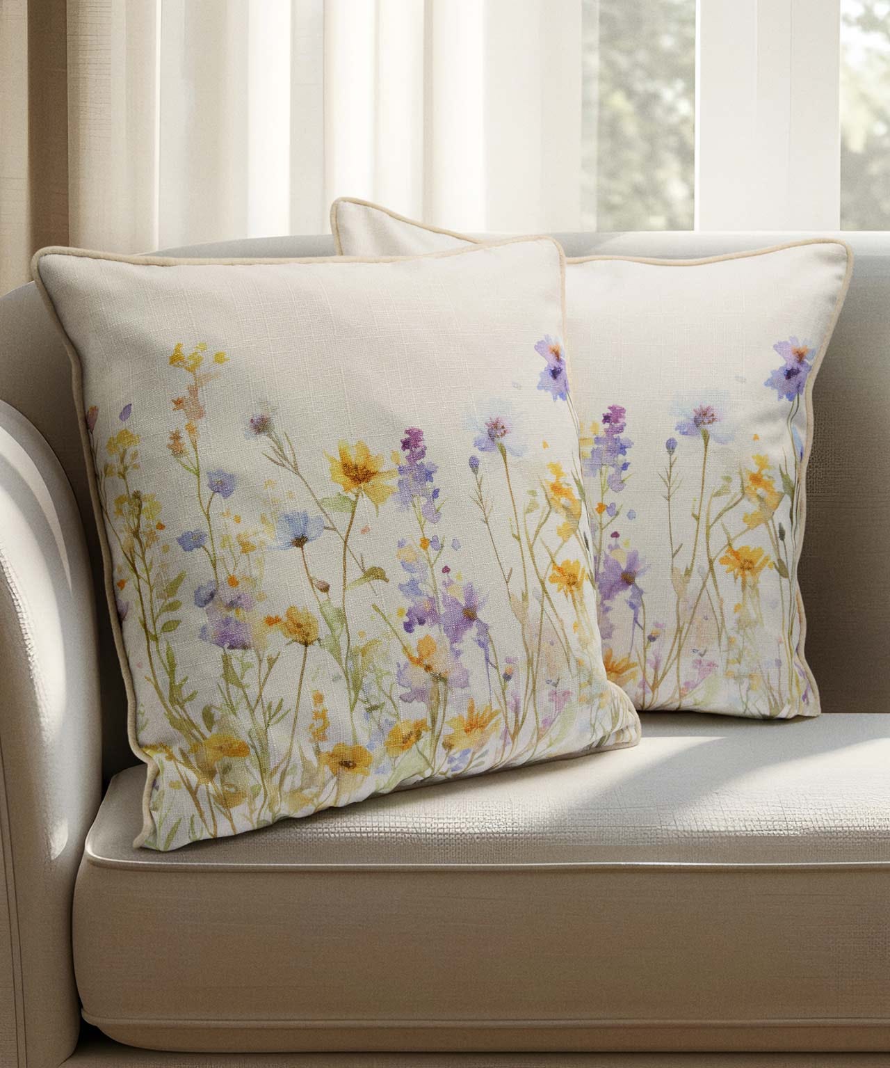 Damart Pack of Velour Floral Cushion covers