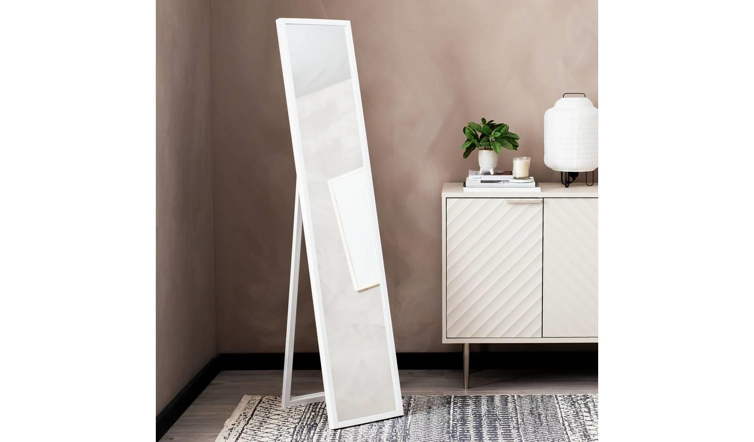 White Free Standing Cheval Mirror x Full Length Floor Mirror