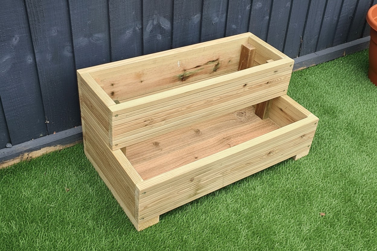 L-Shaped Tier Decking planter - m