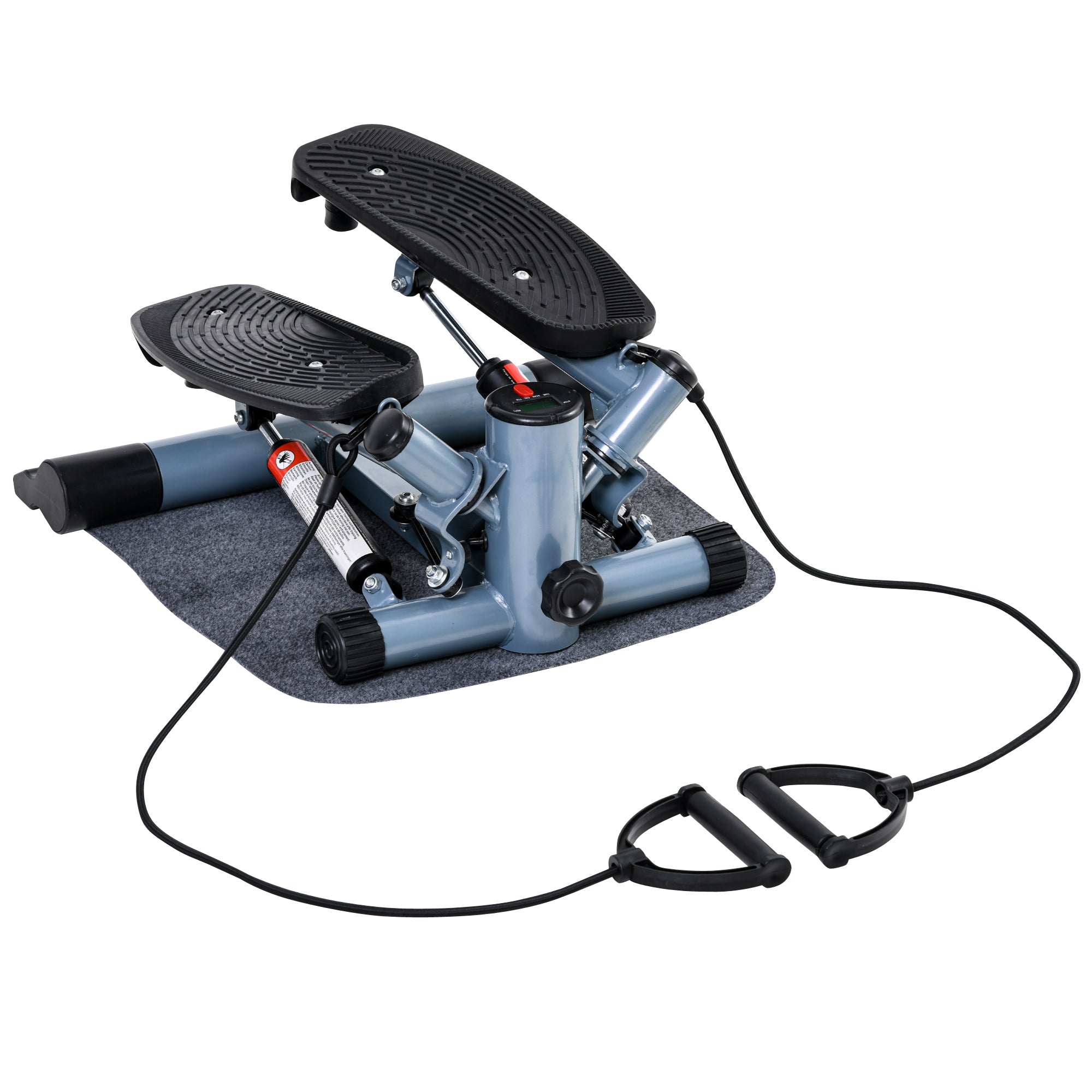 MCL Mini Stepper Step Machine with Resistance Bands and Cushion Mat for Leg Arm Full Body Training Fitness Stair Stepper