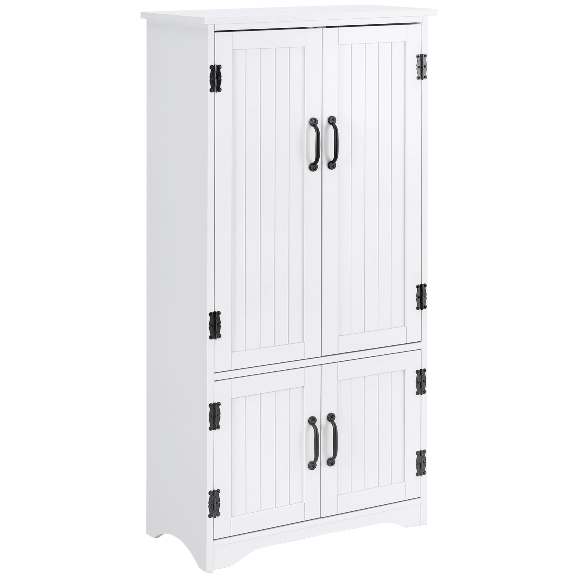 MCL Accent Floor Storage Cabinet Kitchen Cupboard with Adjustable Shelves and Lower Doors, White