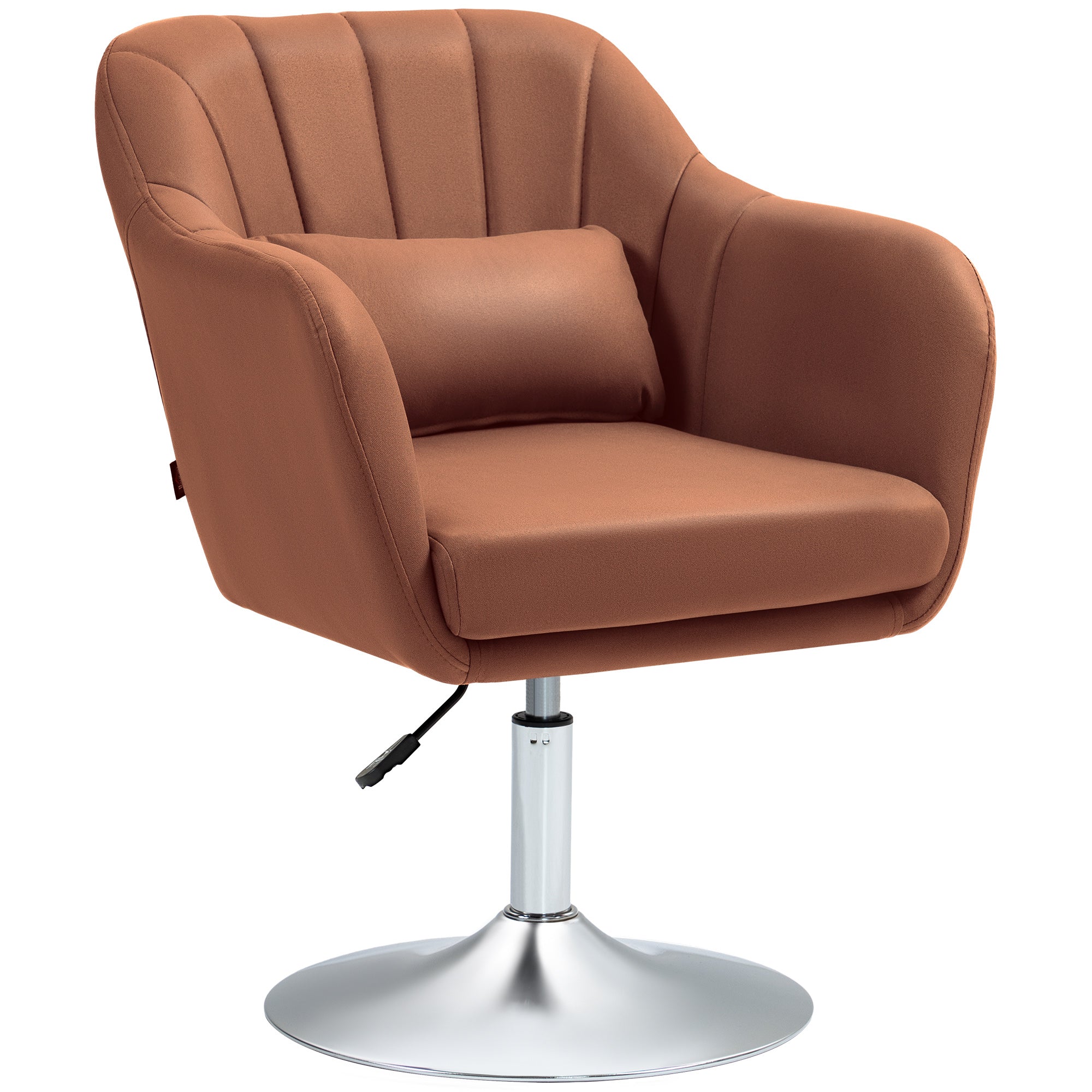 MCL Swivel Microfibre Accent Chair for Living Room Contemporary Vanity Armchair with Adjustable Height Thick Cushion Lumbar Support Armrest for