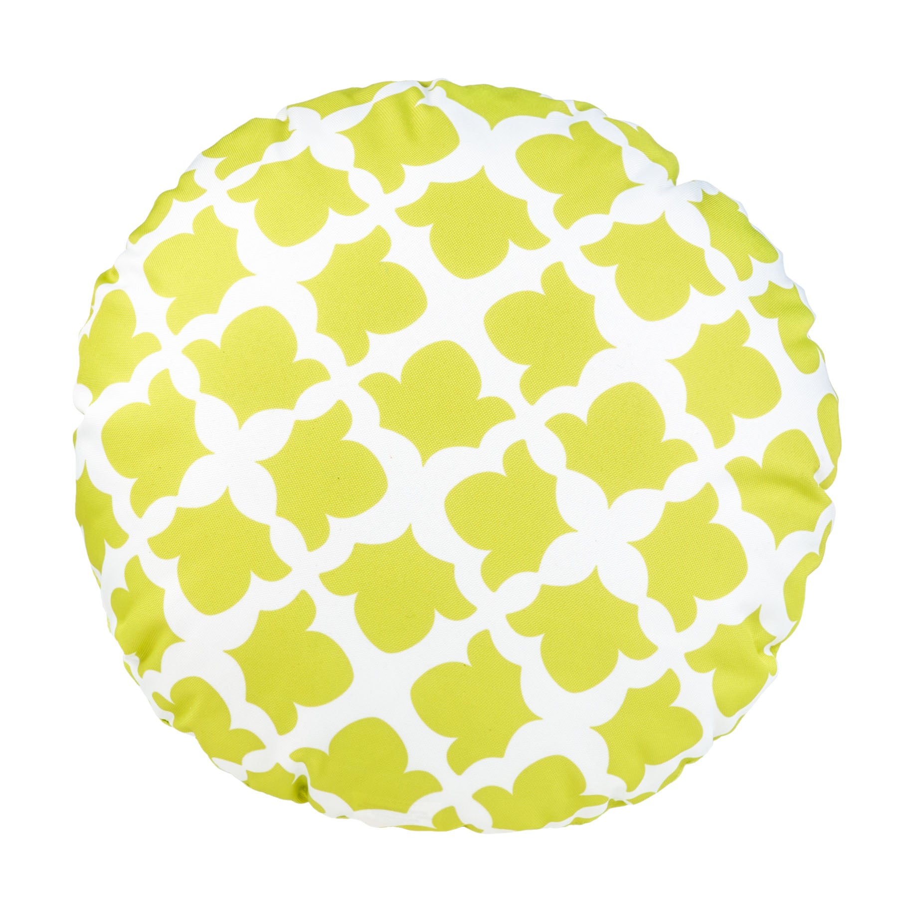 Arabesque Print Outdoor Scatter Cushions Garden Decorative Square Pillows Water Resistant - Printed Lime Round Cushion