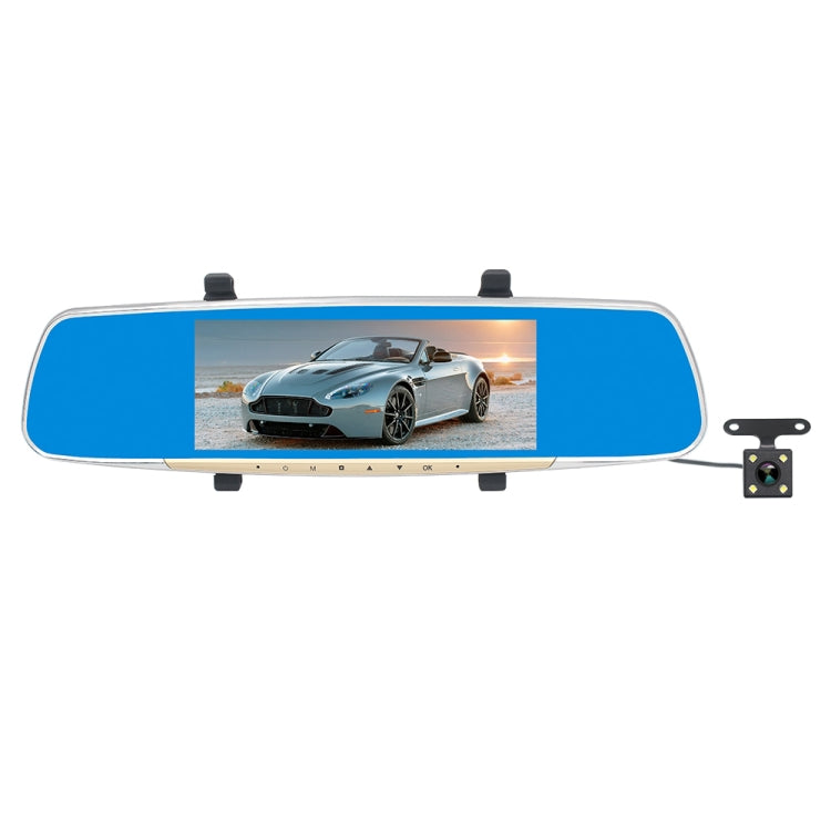 V LCD Touch Screen Rear View Mirror Car Recorder with Separate Camera, Degree Wide Angle Viewing, Support Night Vision Loop -