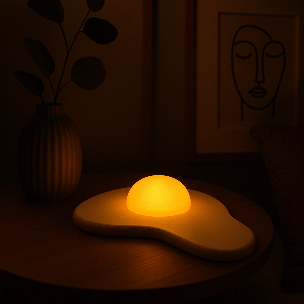 Fried Egg Lamp Eco-Friendly D Printed B Night Light Desk Lamp