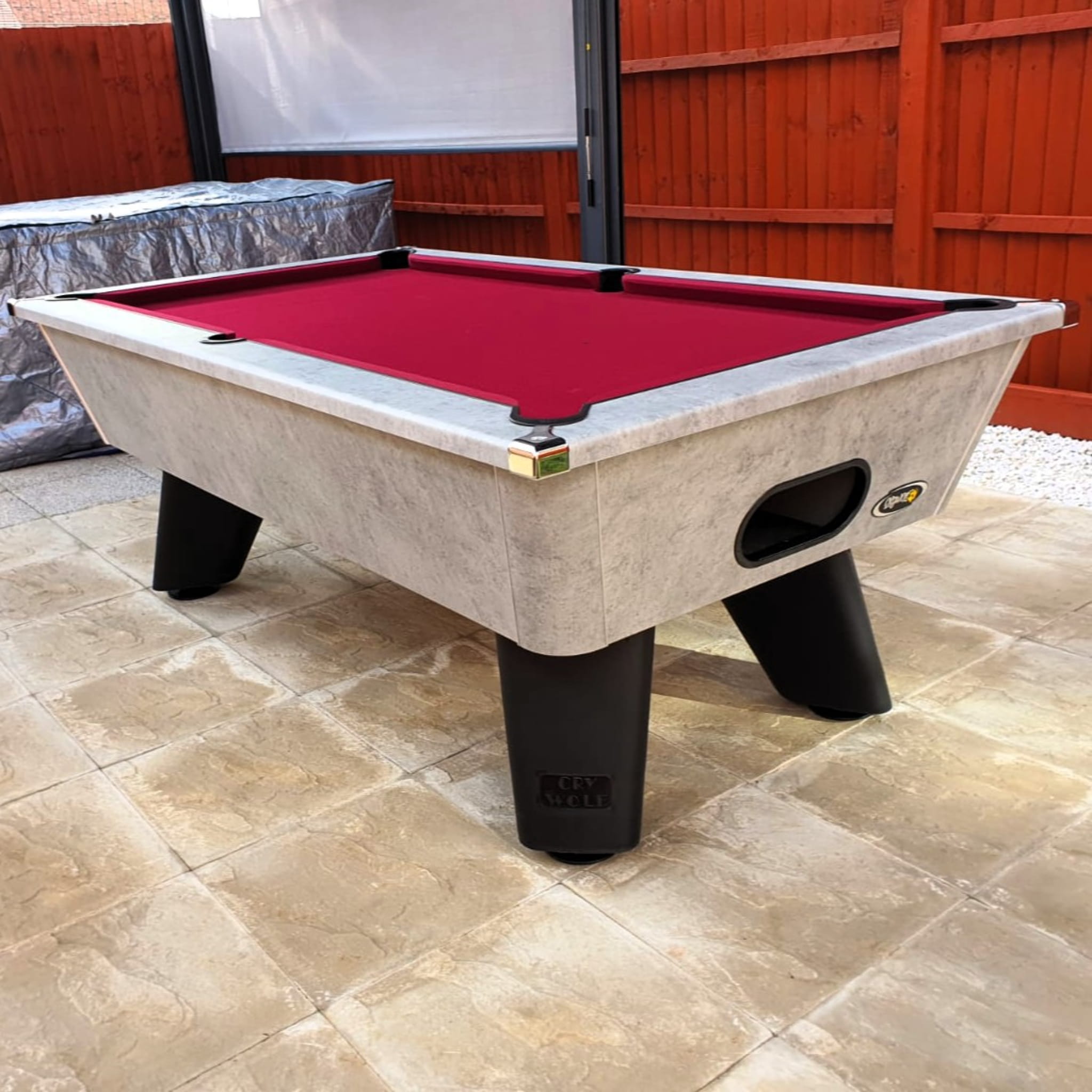 Cry Wolf Outdoor Slate Bed Pool Table - Urban Grey - ft & ft - ft