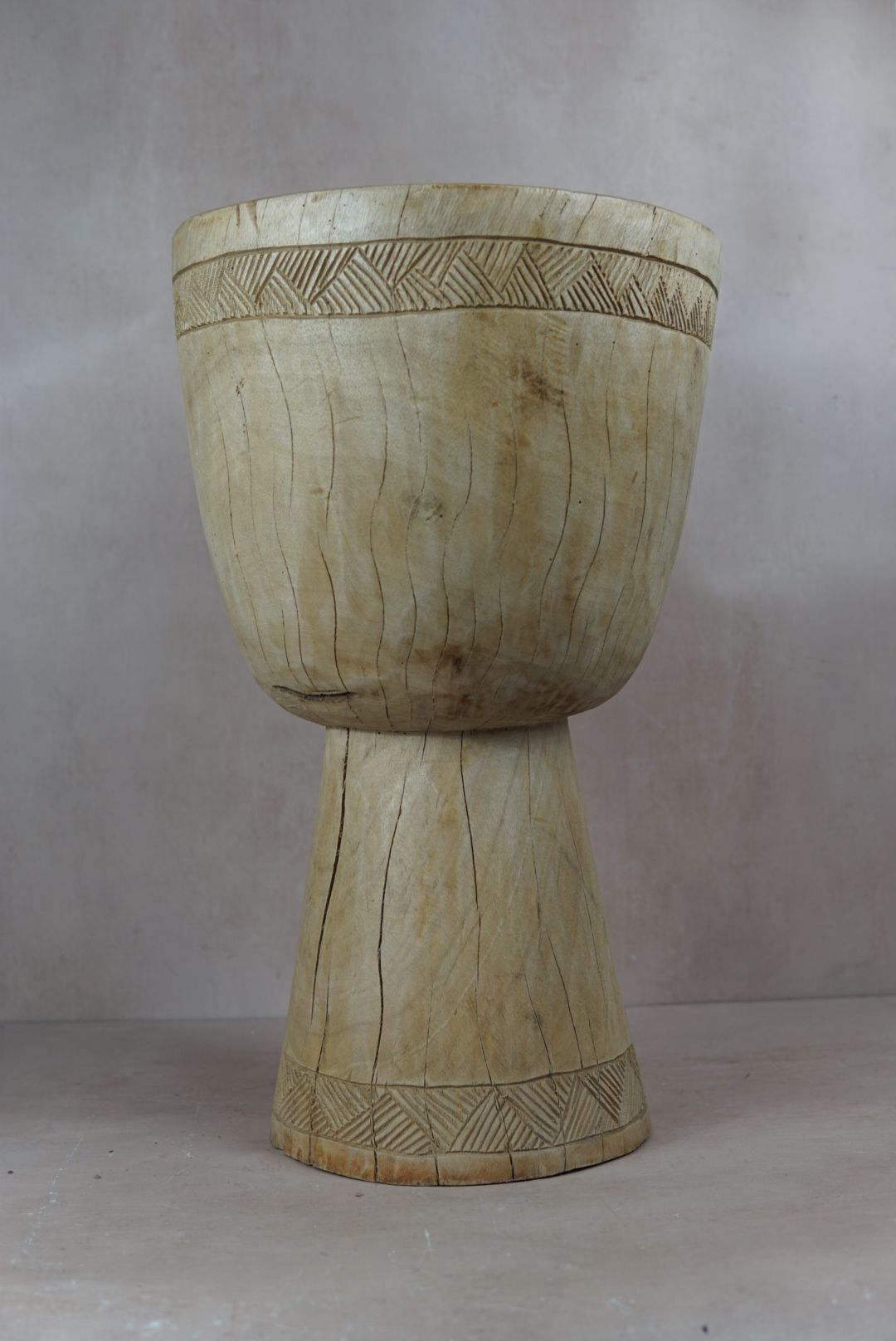 Tapered Wood Side Table - Cameroon - .