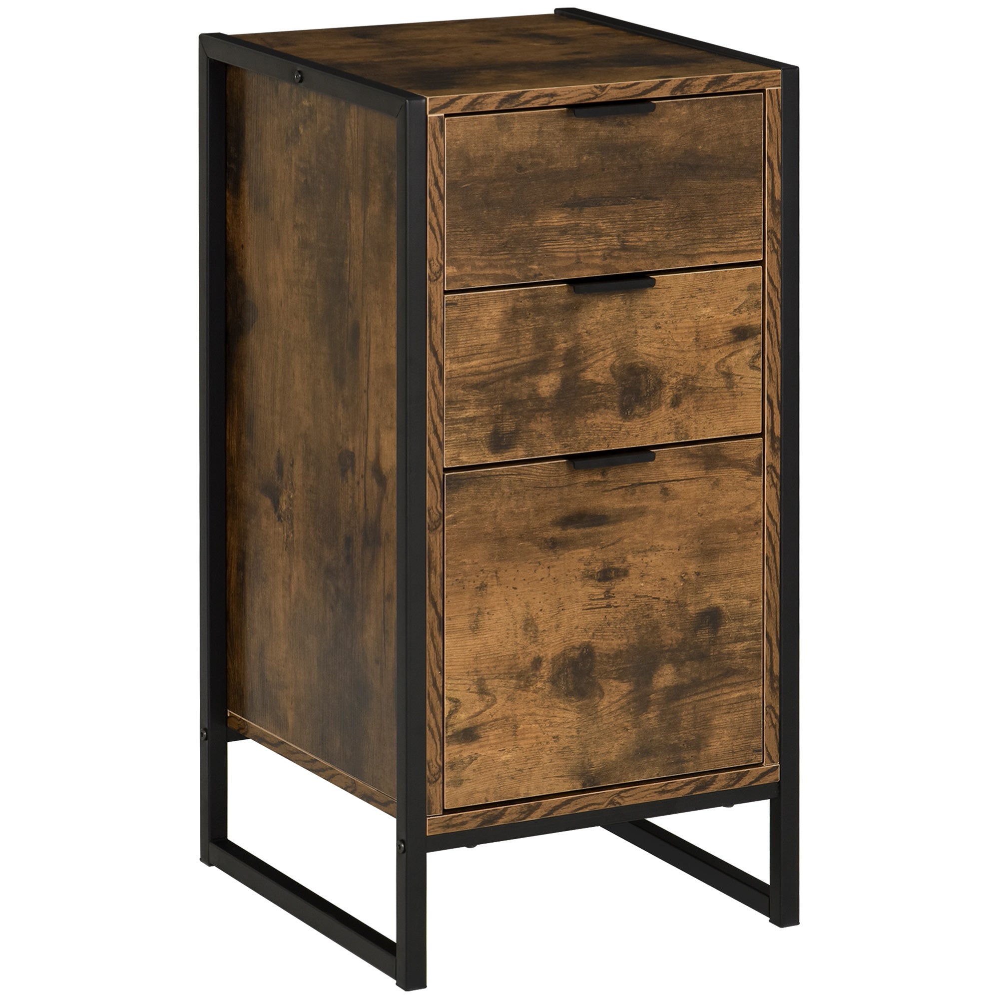 MCL Bedroom Chest of Drawers, Industrial -Drawer Dresser, Storage Drawers Unit with Metal Frame for Living Room, Rustic Brown