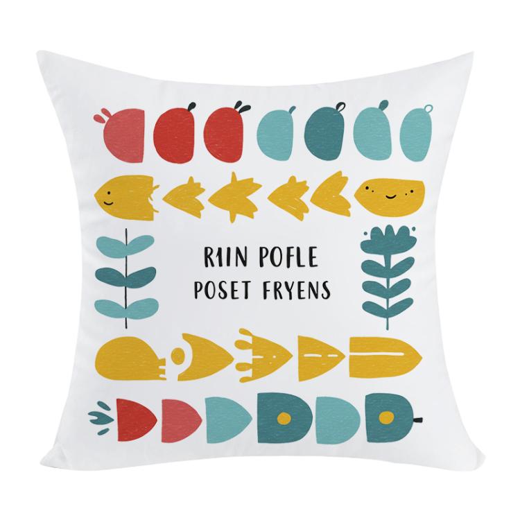 River Fish Printed Sofa Pillow With Core Print On Your Demand, x, x - x Peach Skin Velvet