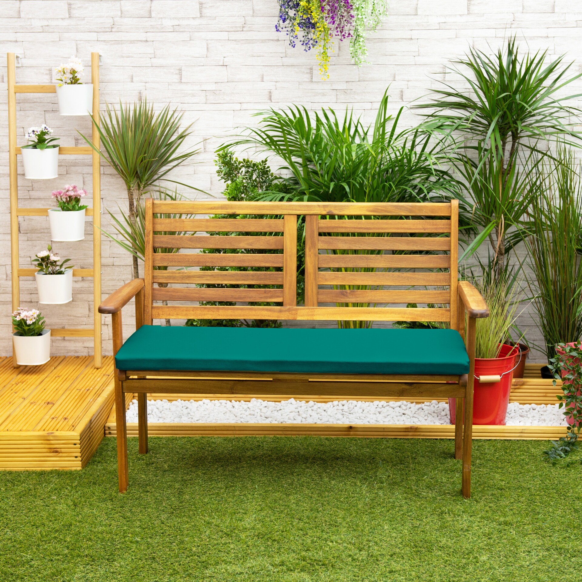 -Seater Outdoor Keter Eden Bench Cushions Water Resistant Garden Storage Bench Seat Pads