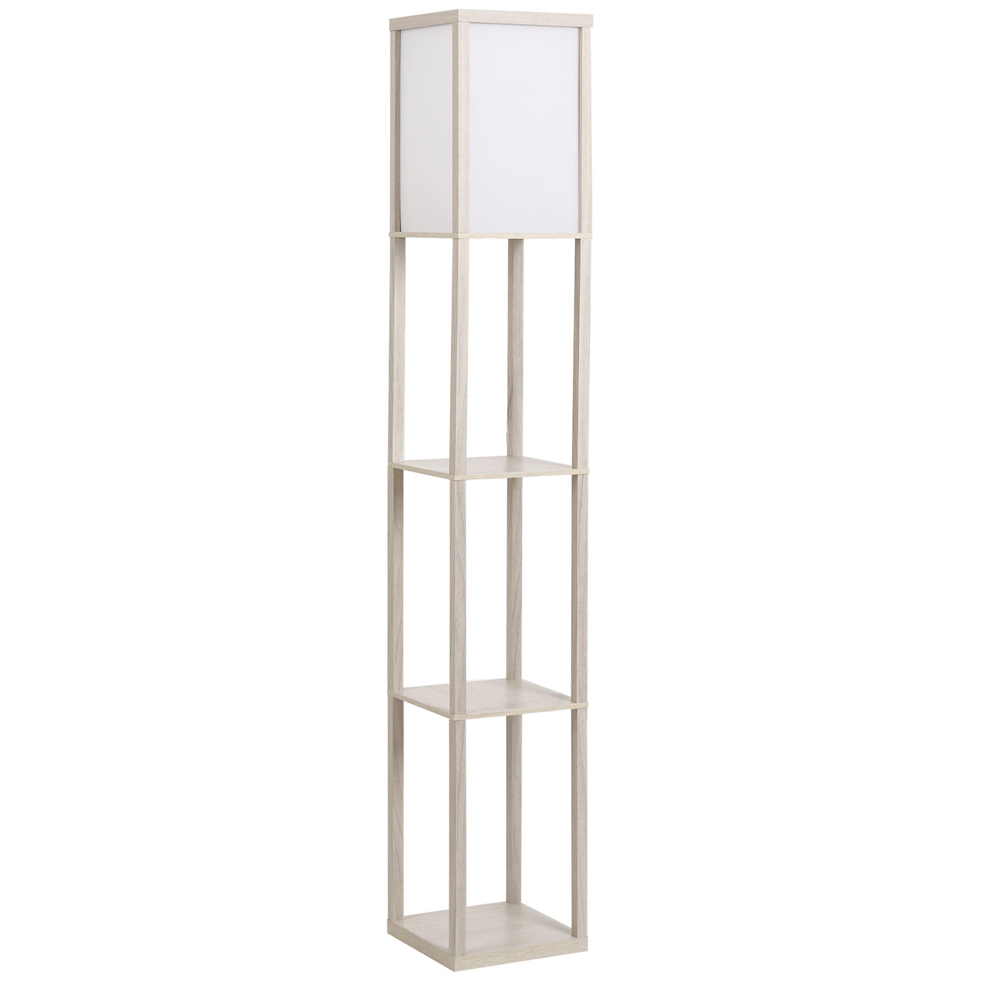 MCL -Tier Floor Lamp, Floor Light with Storage Shelf, Reading Standing Lamp with Acrylic Shade for Living Room, Bedroom, Kitchen, Dining Room