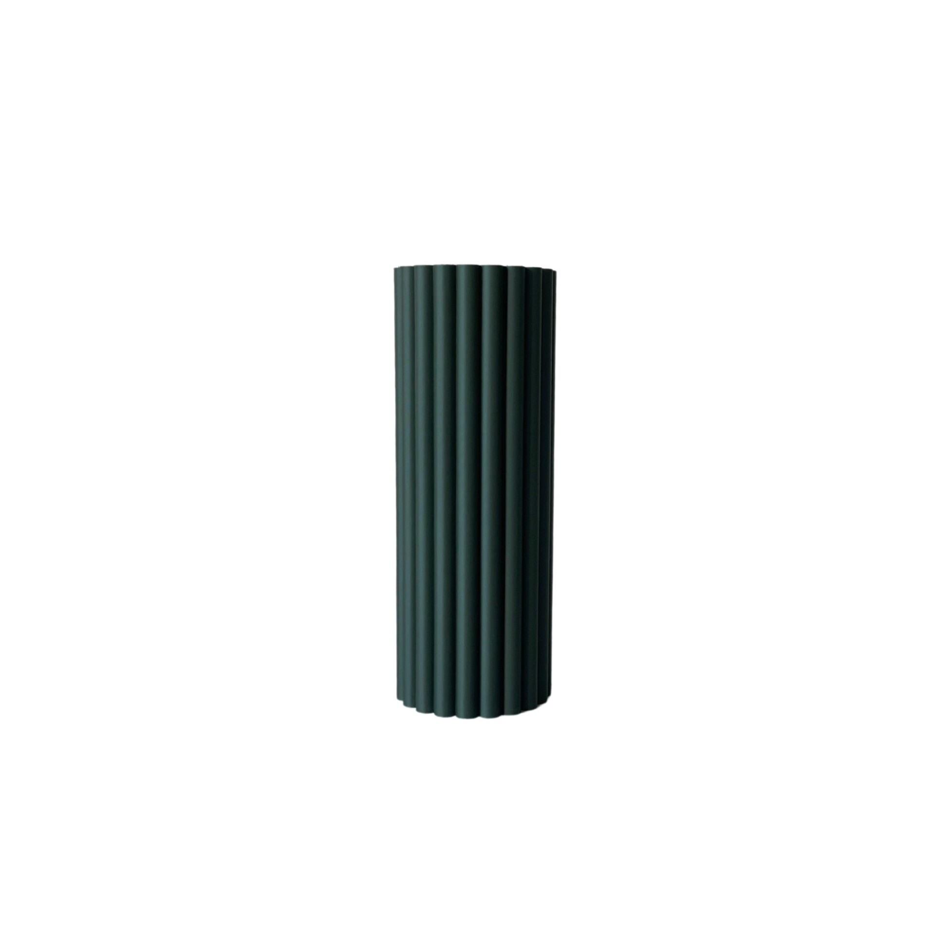 Terra Ribbed Vase - Thin Olive Green