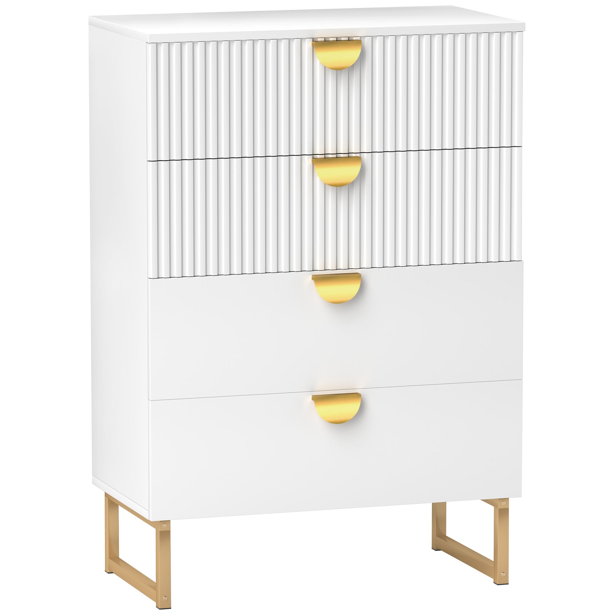 HOMCOM Chest of Drawers with Drawers, Modern Dresser for Bedroom, White