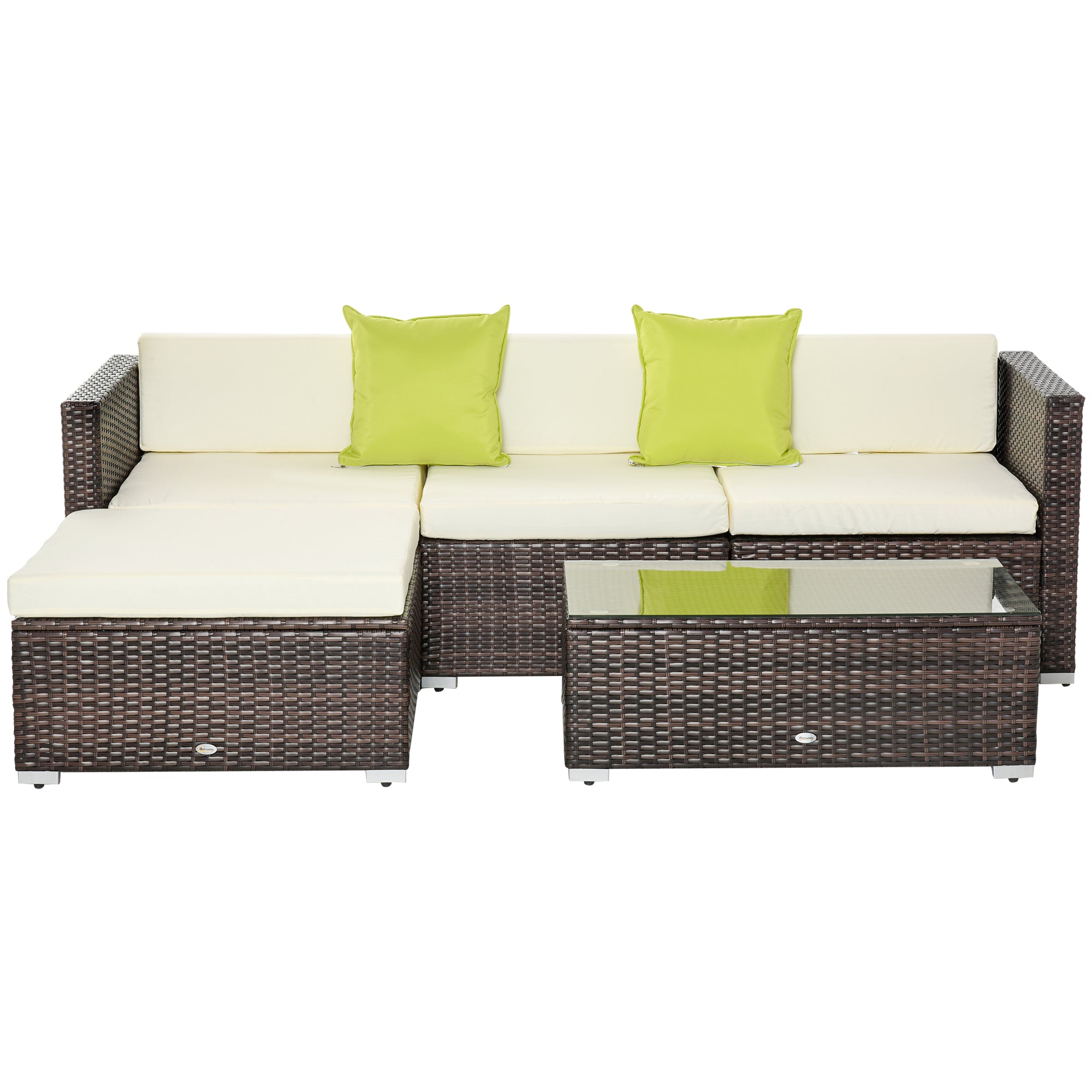 MCL Rattan Corner Sofa Set -Seater Outdoor Garden Sofa for Patio